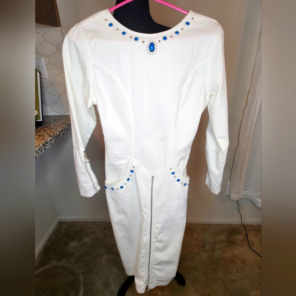 JOUJOU Vintage Denim White Midi Dress Small
